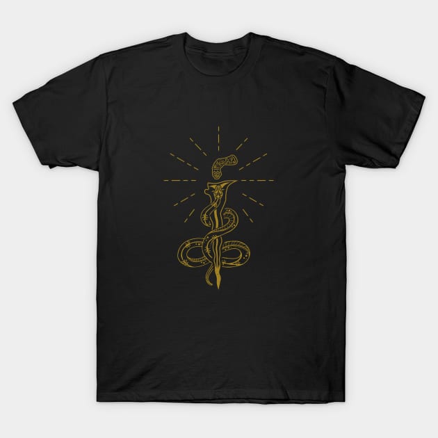 Weapon and Snake T-Shirt by ervingutava